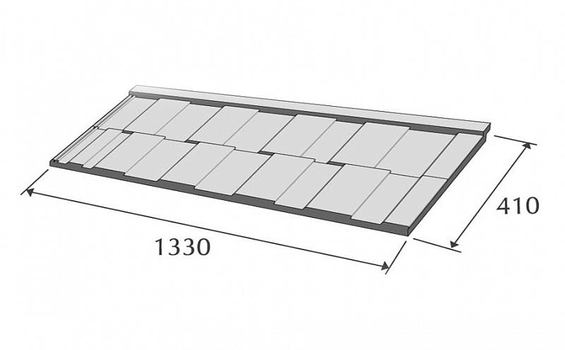 Композитная черепица METROTILE МетроВиксен зеленый, 1330*410 мм